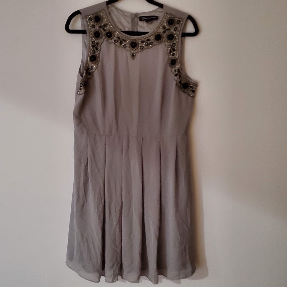 NWT midi dress beaded formal pleated lined